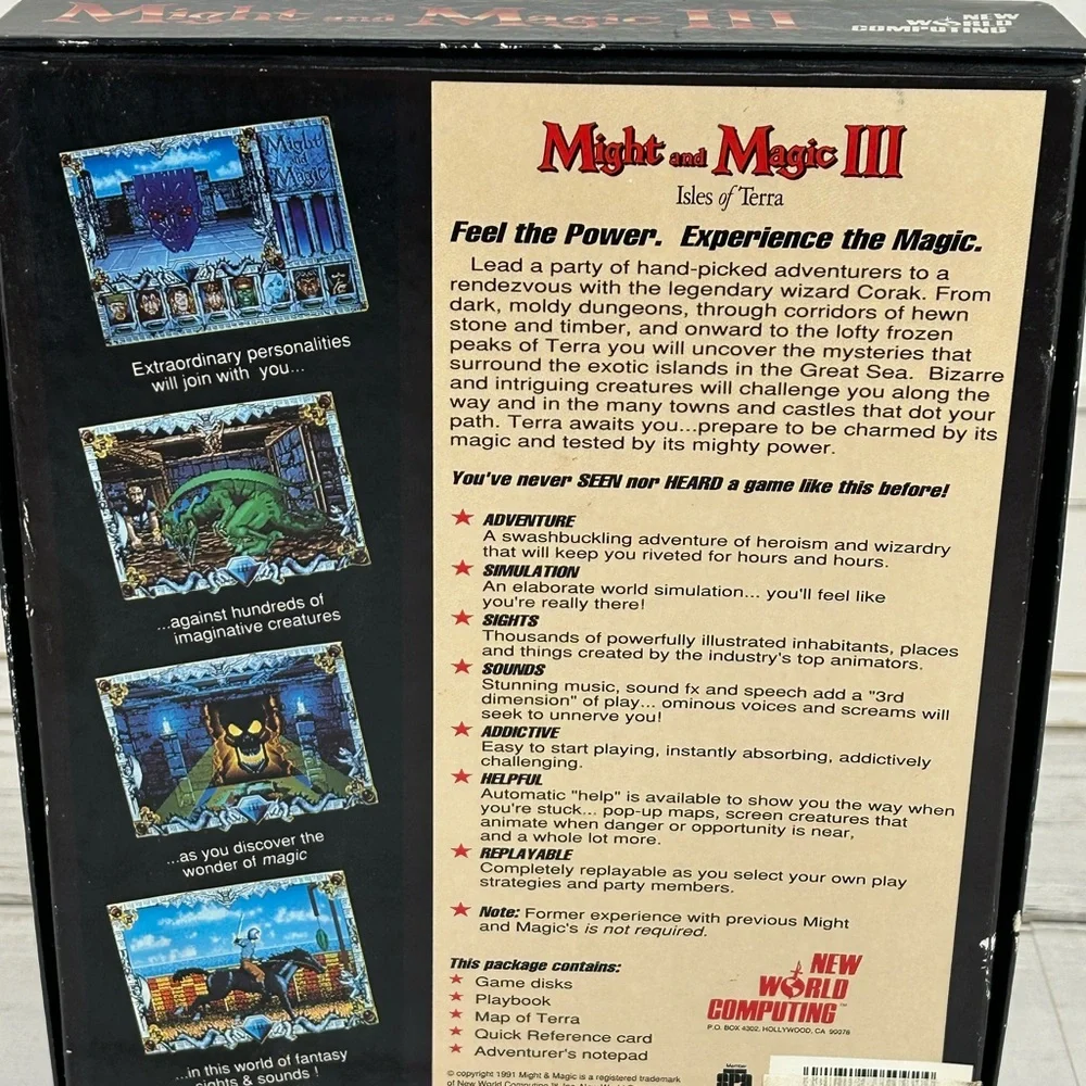 Might and Magic III: Isles of Terra - Vintage Game Box (Blue/Red)